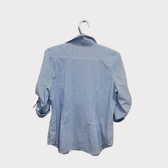 Harvé Benard Boyfriend Style Half Button Down | M | - Picture 2 of 5